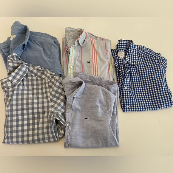 Lot of boys button downs (5 items). Jcrew Factory crewcuts & Vineyard Vines - Picture 1 of 3